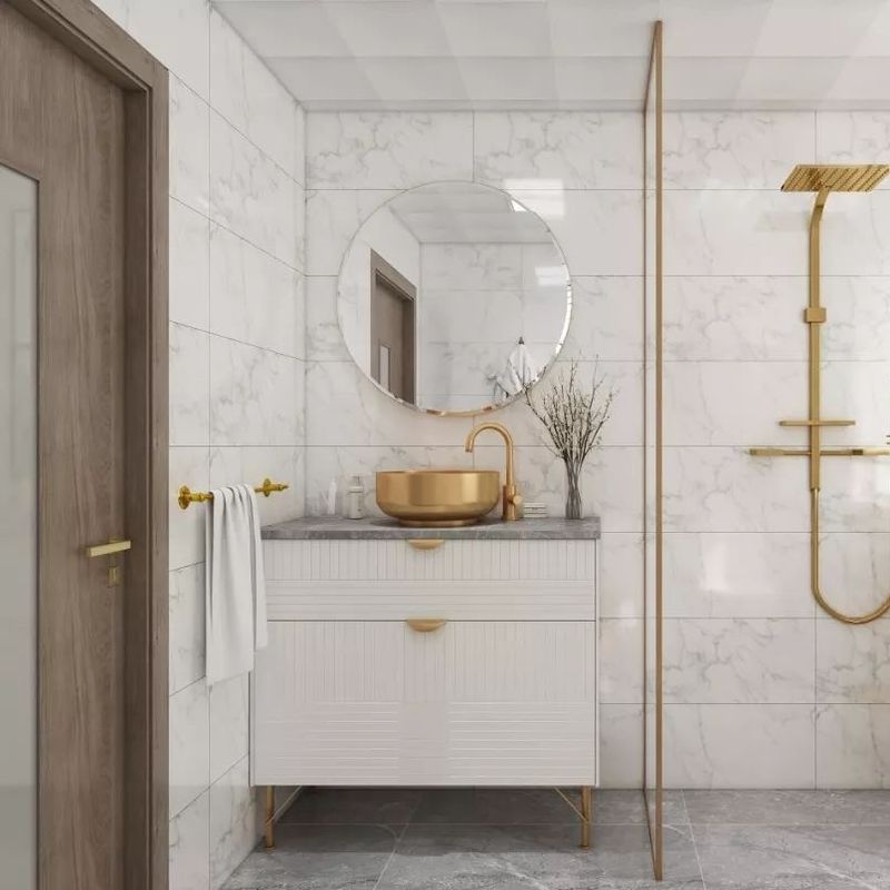 Armario de baño impermeable con color personalizado fregadero de piedra de cuarzo artificial