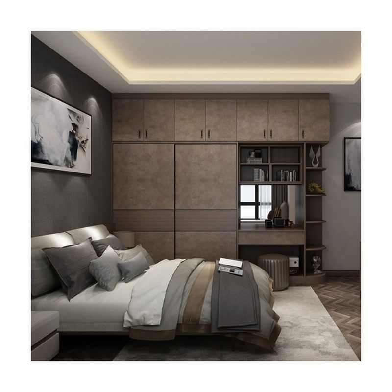 Set de dormitorio moderno con armario de 2 puertas Muebles Almari personalizables y modernos OEM ODM