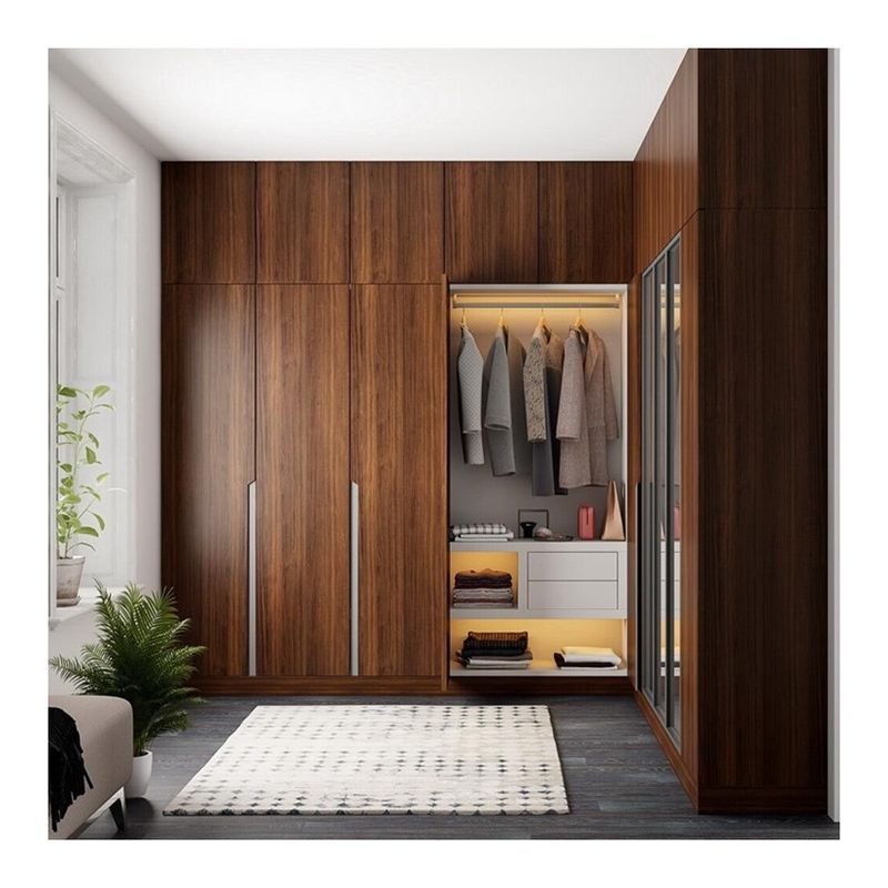 Muebles de hotel YALIG Muebles contemporáneos con puerta corredera de madera Armario con sistema incorporado