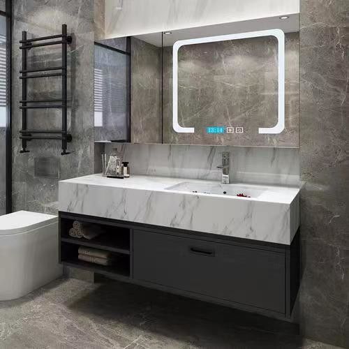 Conjunto de vanidad de apartamento con fregadero moderno de 30 pulgadas lavabo personalizado y gabinete flotante