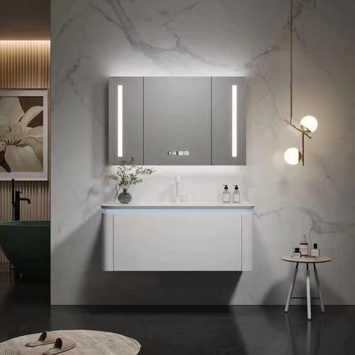 Conjunto de vanidad de apartamento con fregadero moderno de 30 pulgadas lavabo personalizado y gabinete flotante