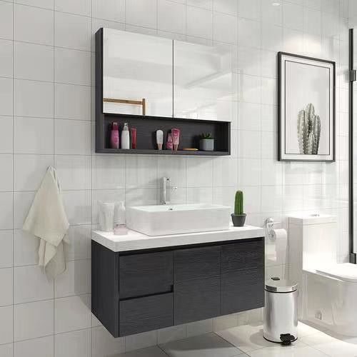 Diseños personalizados y material de la puerta MDF en YALIG Floating Vanity Set para baños modernos