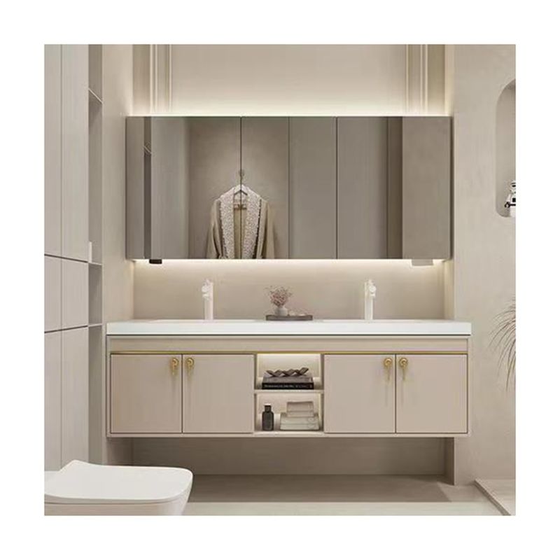 Organizador de juegos de baño moderno con gabinete flotante de 30 pulgadas y diseño sin mango