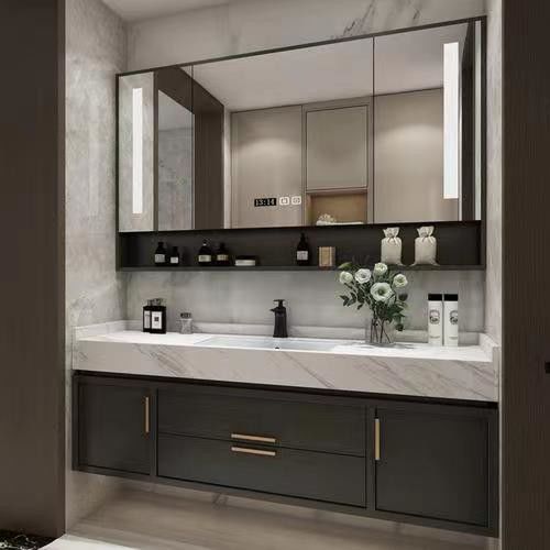 Rectangular Vanity YALIG Custom Luxury Quartz Contador Top Set para el diseño moderno del baño