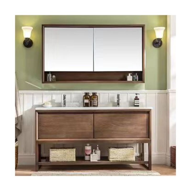 Mejore su baño con YALIG Custom Gold Combo de doble fregadero y montaje en la pared