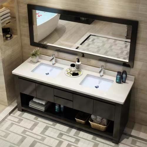 Mejore su baño con YALIG Custom Gold Combo de doble fregadero y montaje en la pared
