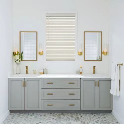 Mejore su baño con YALIG Custom Gold Combo de doble fregadero y montaje en la pared