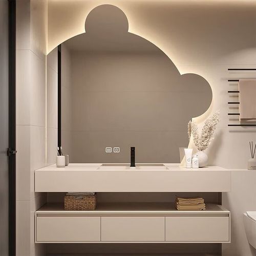 Diseño moderno sin mango YALIG Gold Organizer de maquillaje para baños