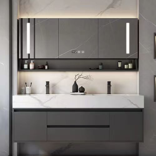 Diseño moderno sin mango YALIG Gold Organizer de maquillaje para baños