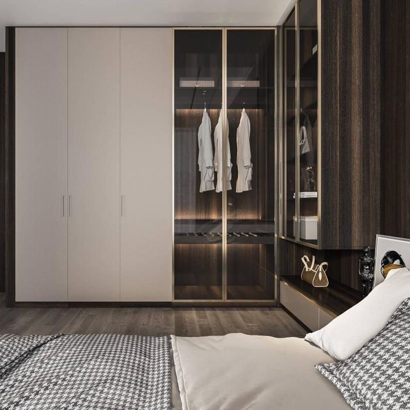Muebles de dormitorio moderno pequeño en forma de L caminar en el armario armario para la solución de dormitorio