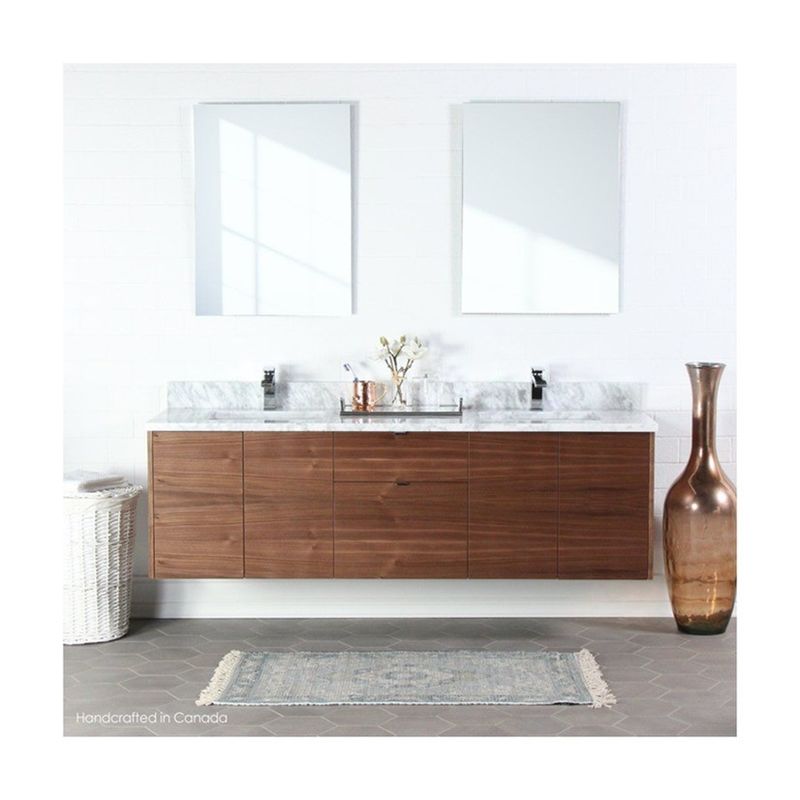 Armario de pared de baño de madera maciza con MOQ bajo y encimera incluida en el mejor vendedor
