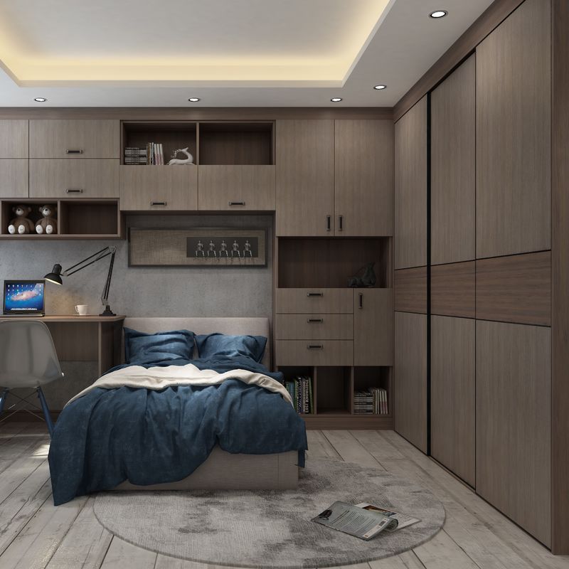 Muebles de dormitorio moderno pequeño en forma de L caminar en el armario armario para la solución de dormitorio