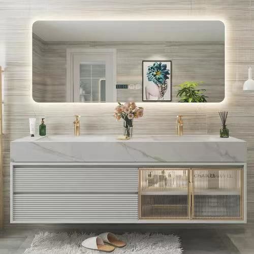 Baño de colores personalizados Modernos gabinete de espejos LED y la colección del fregadero