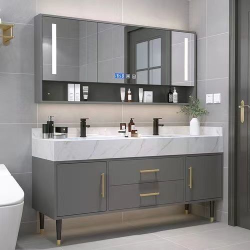 Baño de colores personalizados Modernos gabinete de espejos LED y la colección del fregadero