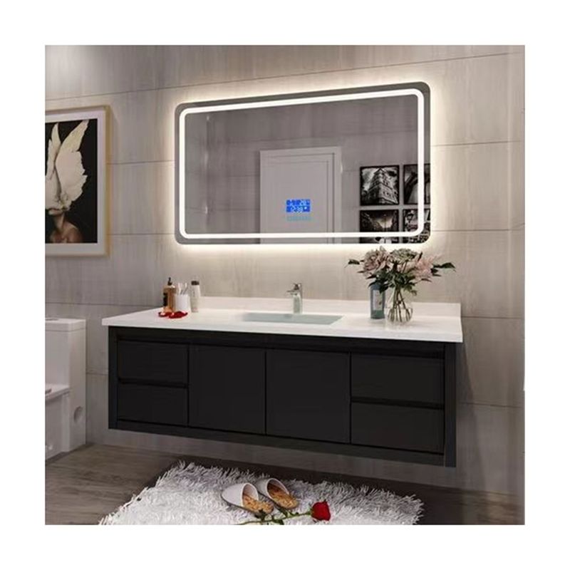 Transforme su baño con barreras de madera maciza montadas en la pared y lavabo flotante