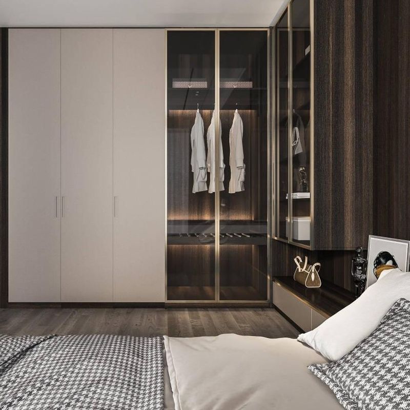 Muebles de hotel YALIG Moderno armario de puertas corredizas de madera para sistema de armario incorporado