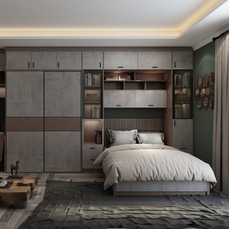 Set de dormitorio de estilo moderno personalizable con armario de 2 puertas Muebles Almari de YALIG