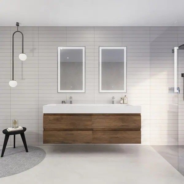 El gabinete de baño de roble de YALIG es de diseño moderno y 38-46 de ancho.