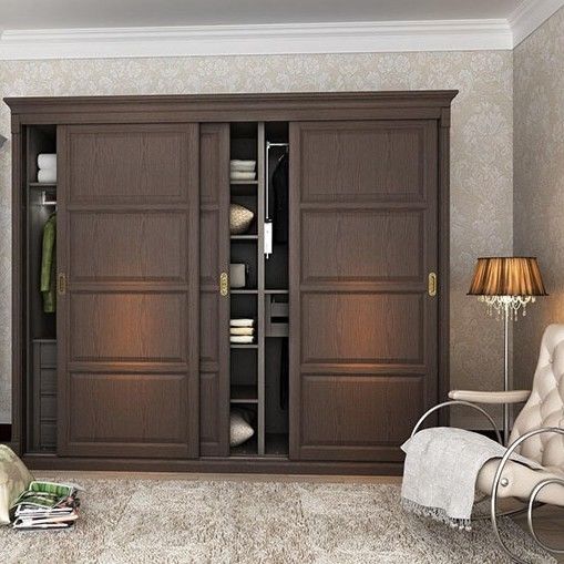 Muebles de dormitorio personalizados Armario de madera con diseños de dos y tres puertas de YALIG