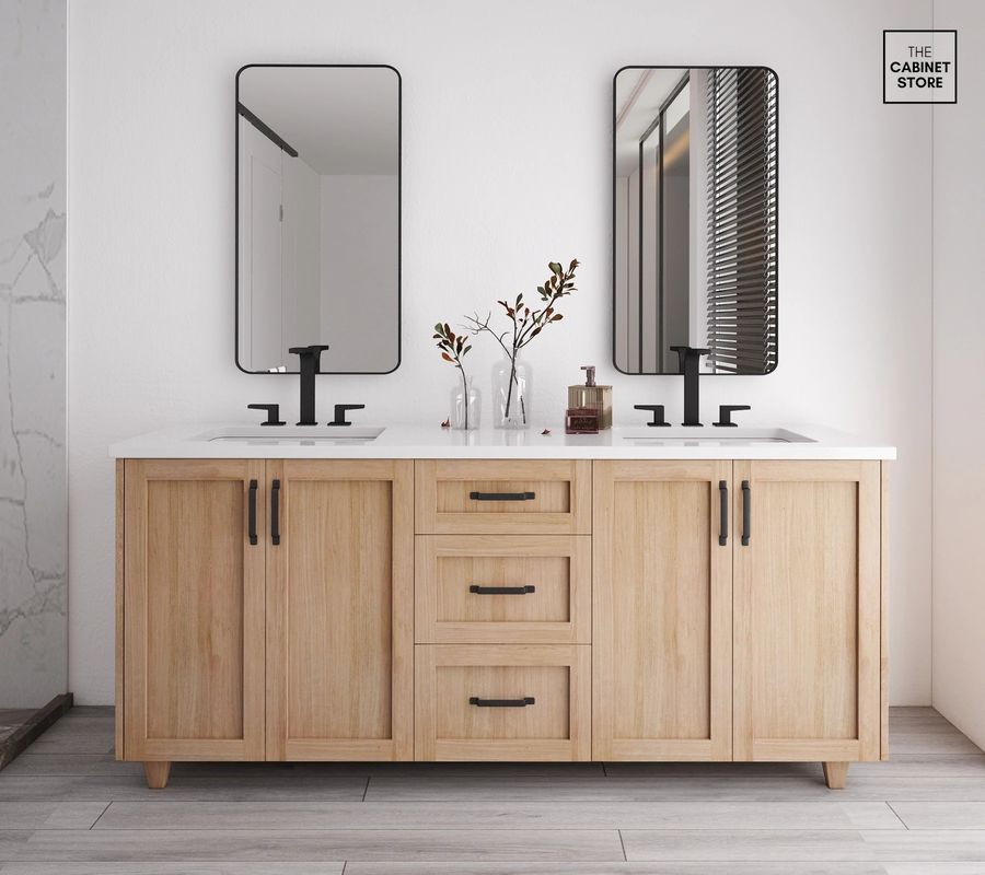 YALIG Cabinet Shaker Panel fluido de cuarzo de escritorio de baño para 38-46 en ancho