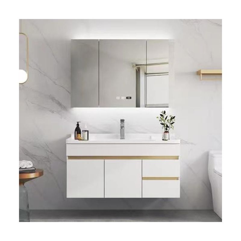Cabinet de baño de lámpara de espejo minimalista sin marco YALIG montado en la pared para apartamentos