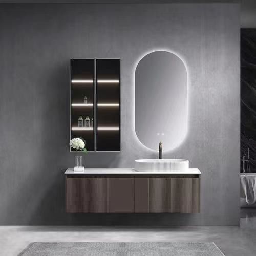 Rectángulo Moderno Minimalista YALIG Baño Vanidad con Color Puro y Espejo Incluido