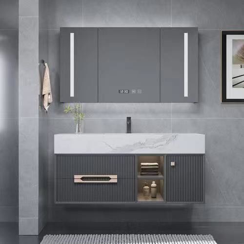Rectángulo Moderno Minimalista YALIG Baño Vanidad con Color Puro y Espejo Incluido