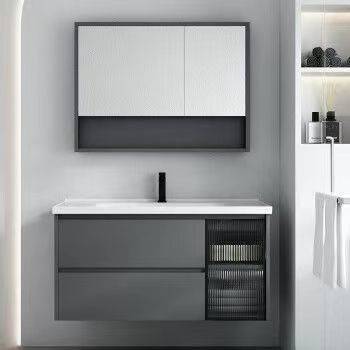 Rectángulo Moderno Minimalista YALIG Baño Vanidad con Color Puro y Espejo Incluido
