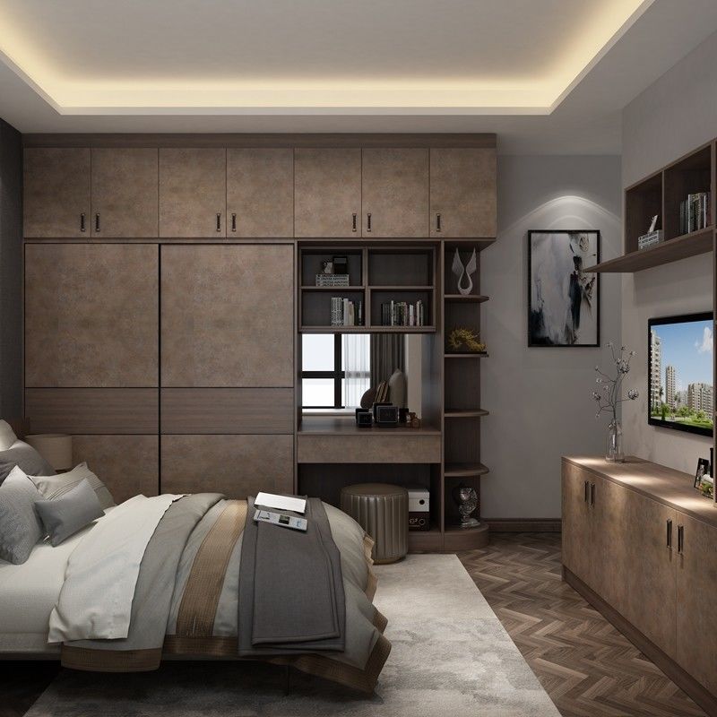 Embalaje de correos YALIG Modernidad Dormitorio de sencillez Doble puerta Diseño de armario para apartamento