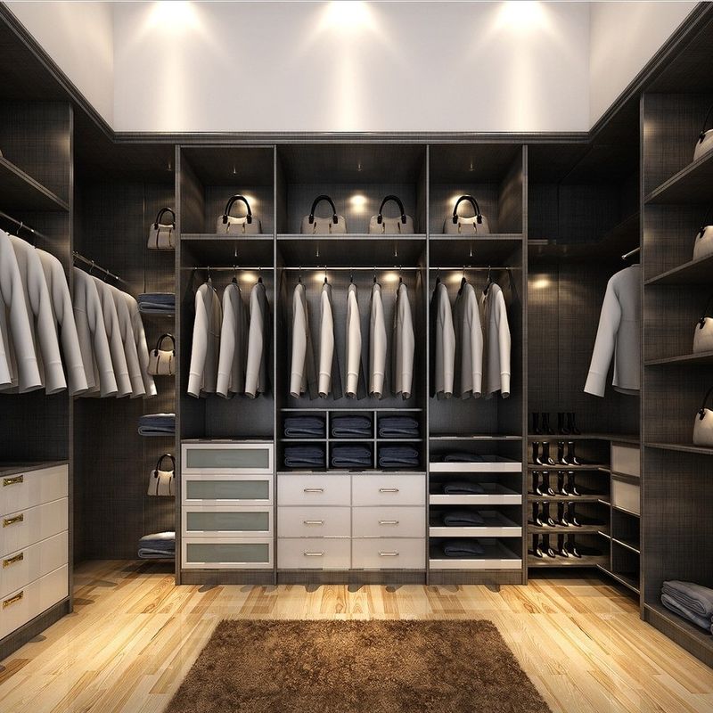 Sistema contemporáneo convertible YALIG Pole Walk In Room Gabinete de estilo abierto Armarios de armario grande
