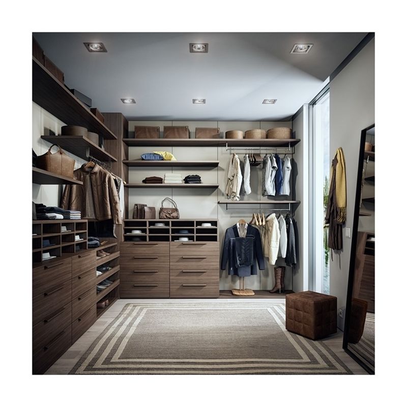 Armario de madera moderno para dormitorio contemporáneo YALIG Esquina abierta