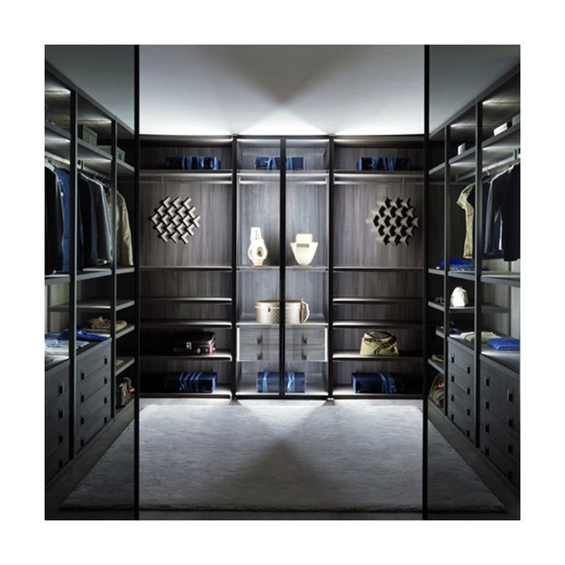 PANEL estilo de madera YALIG Gran esquina armario abierto para estilo de diseño contemporáneo