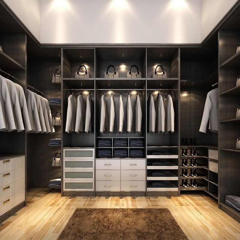 PANEL estilo de madera YALIG Gran esquina armario abierto para estilo de diseño contemporáneo