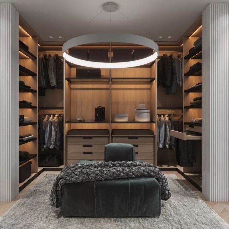 PANEL estilo de madera YALIG Gran esquina armario abierto para estilo de diseño contemporáneo