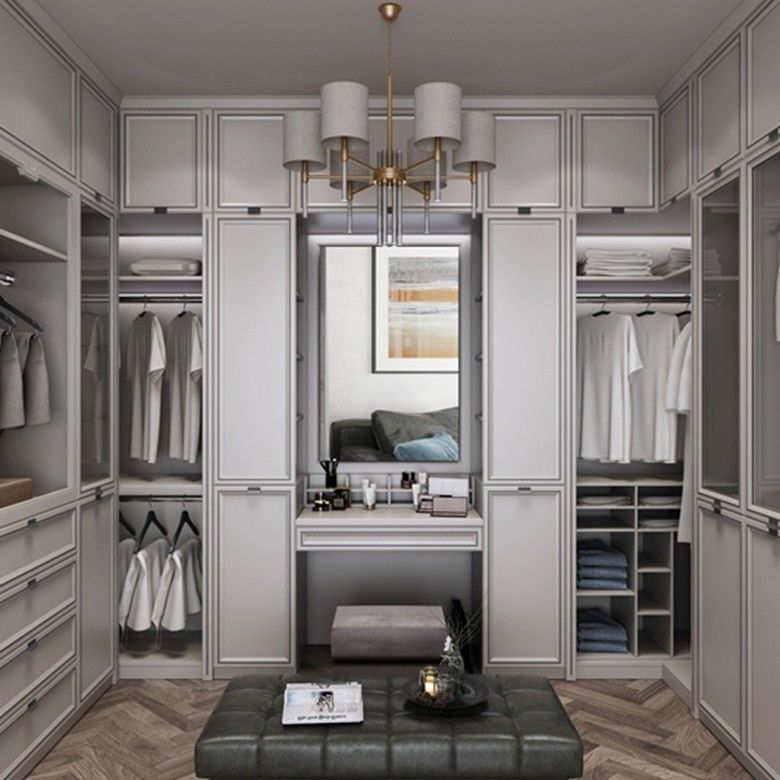 Muebles de dormitorio modernos Armario de madera con espejo corredizo y NO estilo plegado
