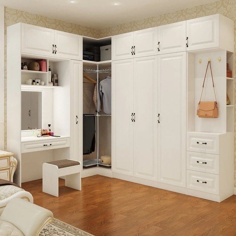 Muebles de dormitorio modernos Armario de madera con espejo corredizo y NO estilo plegado